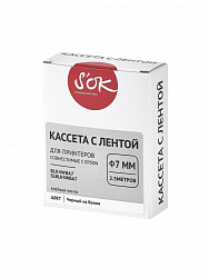 Кассета с лентой S'OK by Sakura Printing BLK4WBA7 для Epson , черный на белом, φ7мм/2.5м