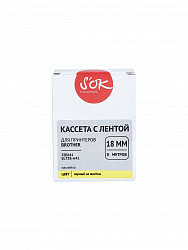 Кассета с лентой S'OK by Sakura Printing TZE641 для Brother, черный на желтом, 18мм/8м, наклейка