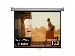 Экран для проектора S'OK SCPSW-186x104GR 84'' 16:9 настенно-потолочный, ручной, матовый, серый