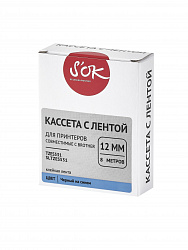 Кассета с лентой S'OK by Sakura Printing TZES531 для Brother,  черный на синем, 12мм/8м , наклейка