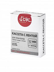 Кассета с лентой S'OK by Sakura Printing K4TRN для Epson , красный на прозрачном, 12мм/8м