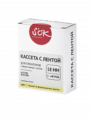 Кассета с лентой S'OK by Sakura Printing K5YBF для Epson , черный на флуоресцентном желтом, 18мм/5м